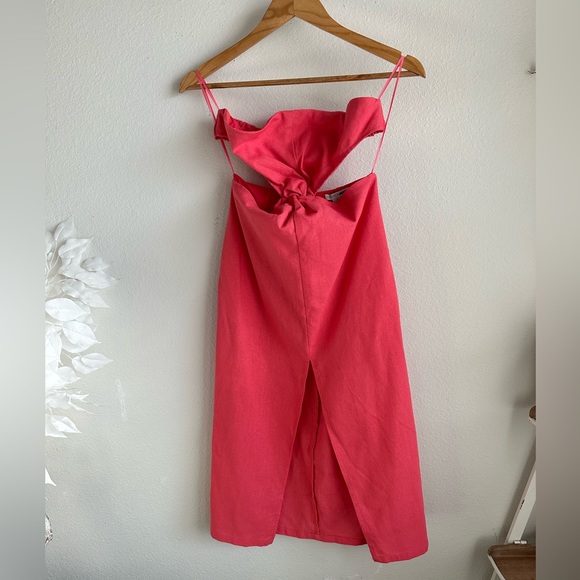 Cut Out Strapless Midi Cut Out Dress Pink - Picture 4 of 8